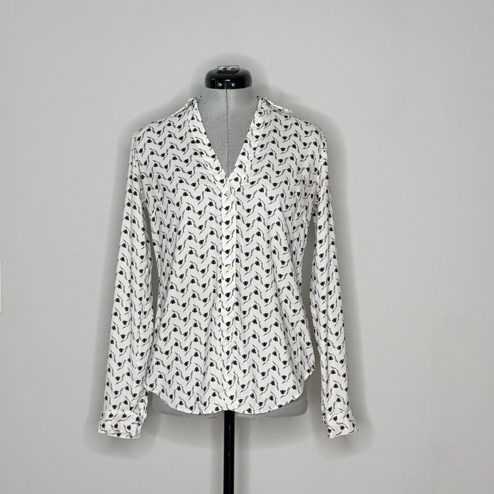 Ann Taylor Floral Printed Button Down Blouse